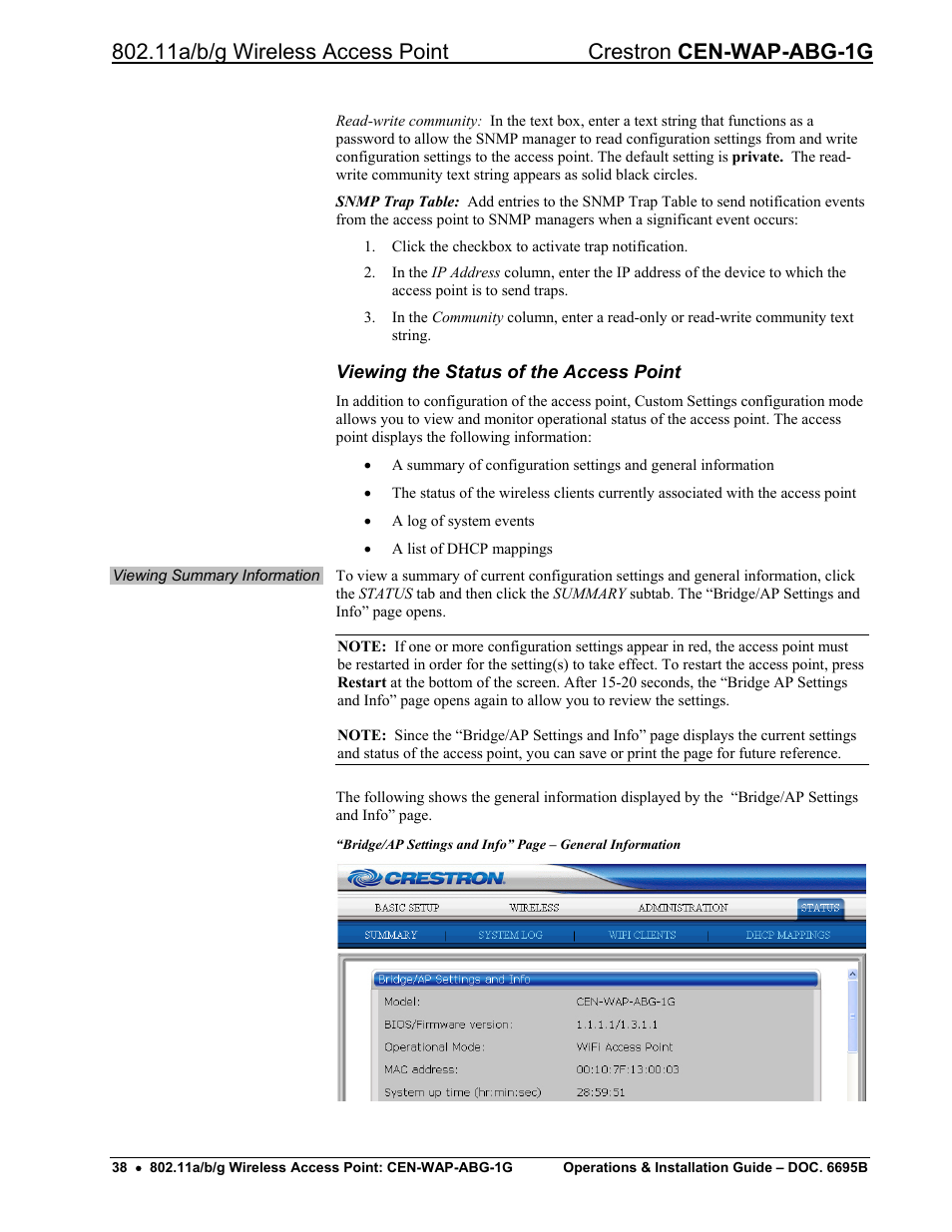 Crestron electronic One-Gang 802.11a/b/g Wireless Access Point CEN-WAP-ABG-1G User Manual | Page 42 / 56