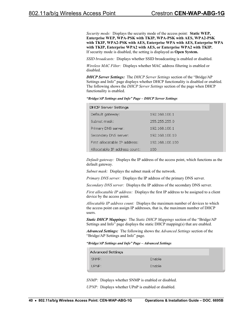 Crestron electronic One-Gang 802.11a/b/g Wireless Access Point CEN-WAP-ABG-1G User Manual | Page 44 / 56