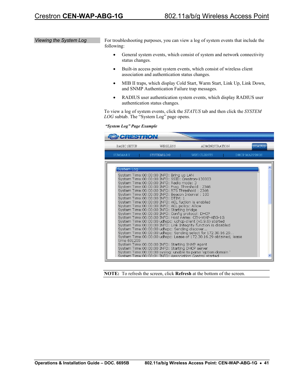 Crestron electronic One-Gang 802.11a/b/g Wireless Access Point CEN-WAP-ABG-1G User Manual | Page 45 / 56