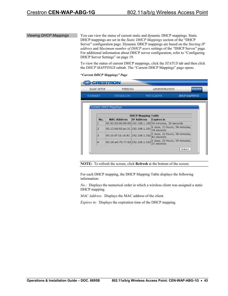 Crestron electronic One-Gang 802.11a/b/g Wireless Access Point CEN-WAP-ABG-1G User Manual | Page 47 / 56