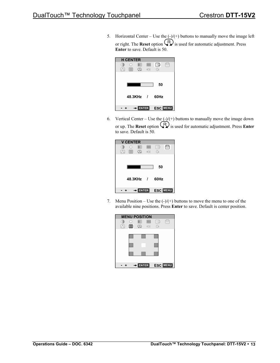 Dualtouch™ technology touchpanel crestron dtt-15v2 | Crestron electronic DTT-15V2 User Manual | Page 17 / 24