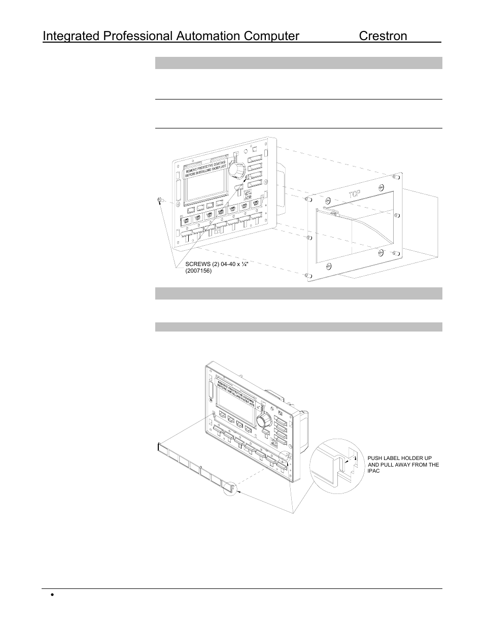 Attach the ipac to the mounting plate, Apply custom labels | Crestron electronic IPAC User Manual | Page 6 / 12