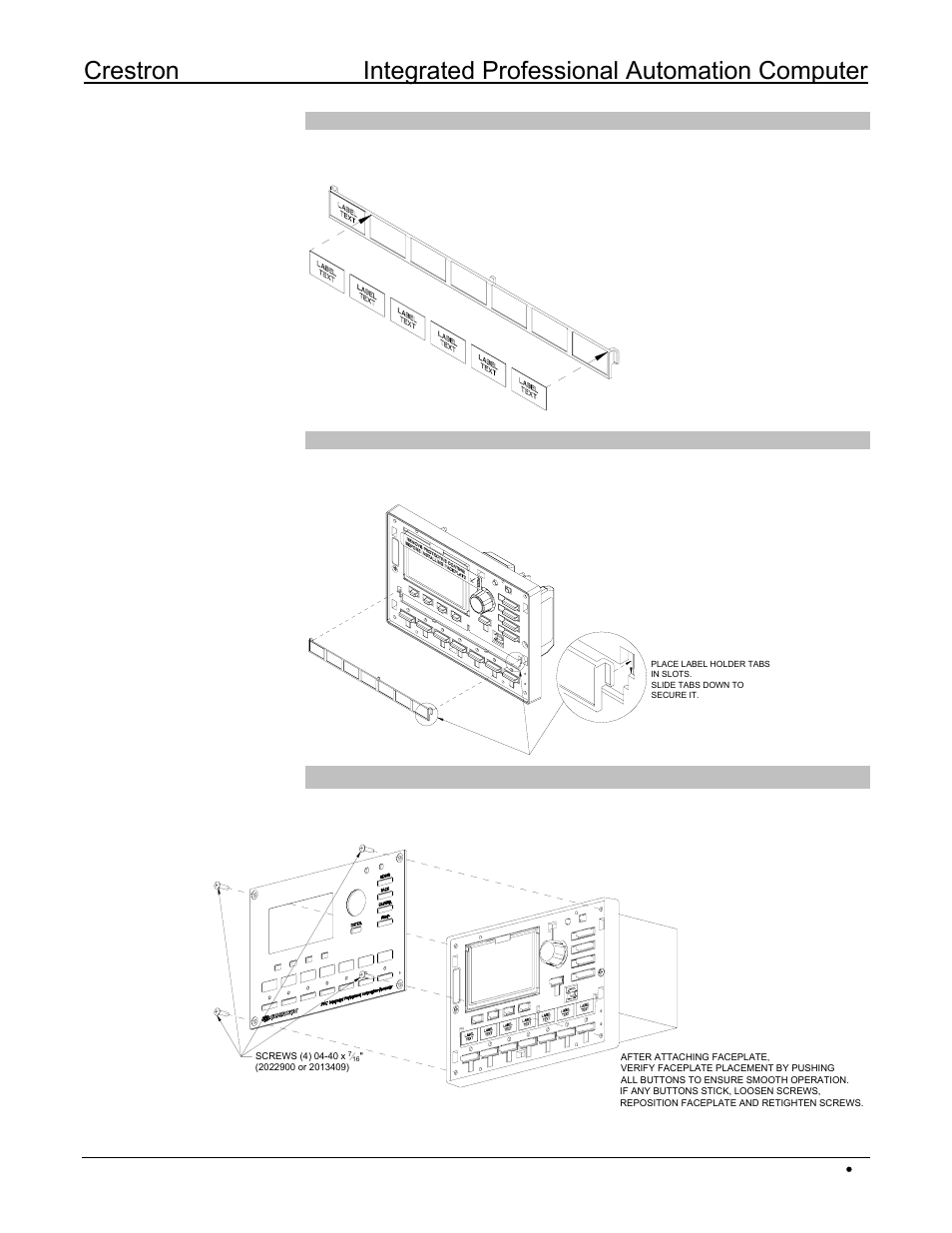 Attach the faceplate to the ipac | Crestron electronic IPAC User Manual | Page 7 / 12