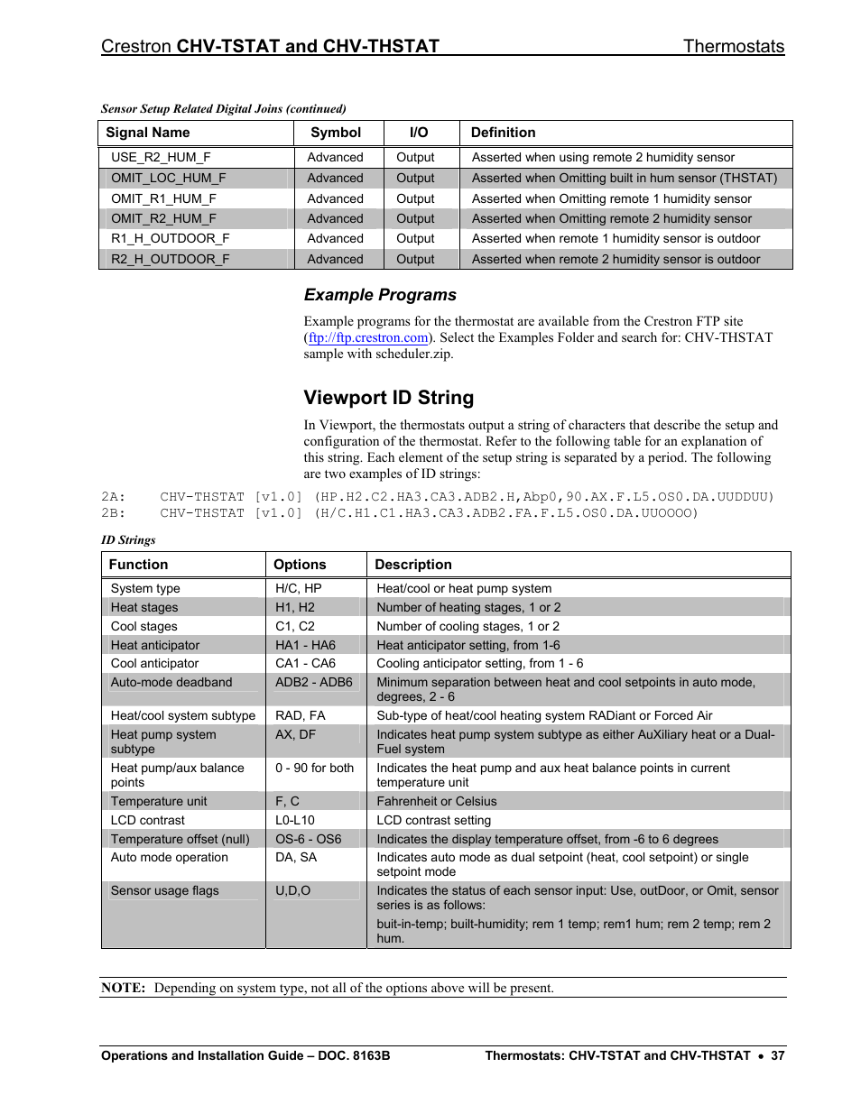 Example programs, Viewport id string, Crestron chv-tstat and chv-thstat thermostats | Crestron electronic CHV-TSTAT User Manual | Page 41 / 48