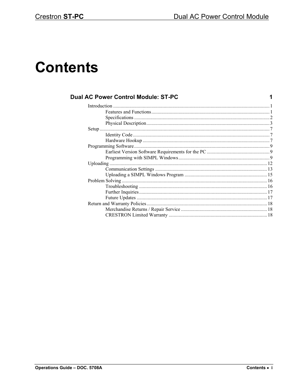 Crestron electronic ST-PC User Manual | Page 3 / 24