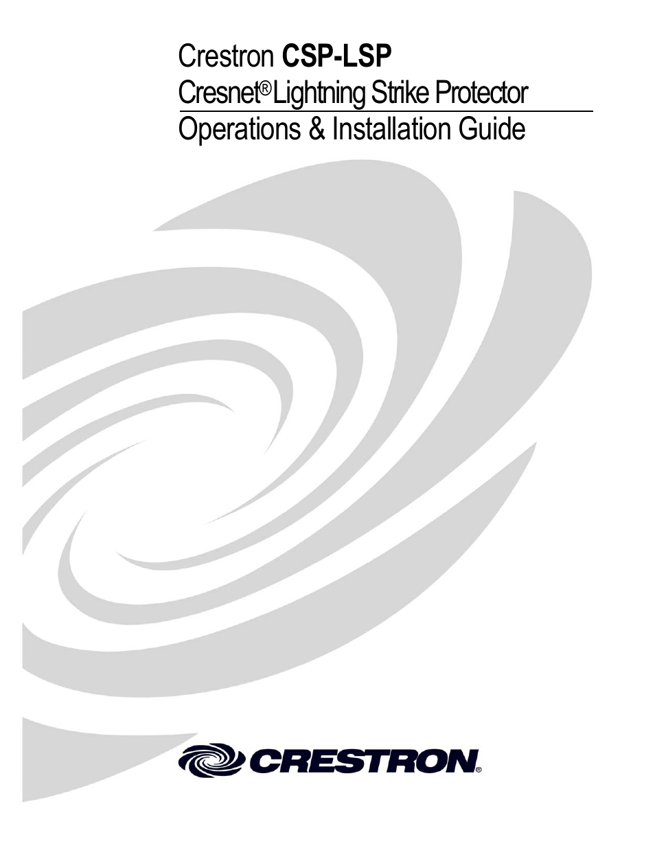 Crestron electronic CSP-LSP User Manual | 24 pages