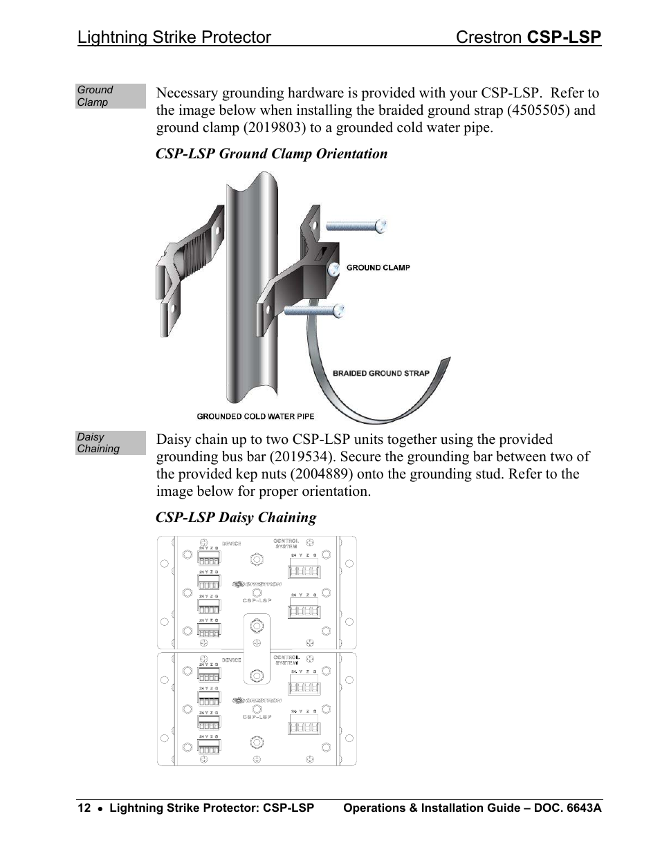 Lightning strike protector crestron csp-lsp | Crestron electronic CSP-LSP User Manual | Page 16 / 24