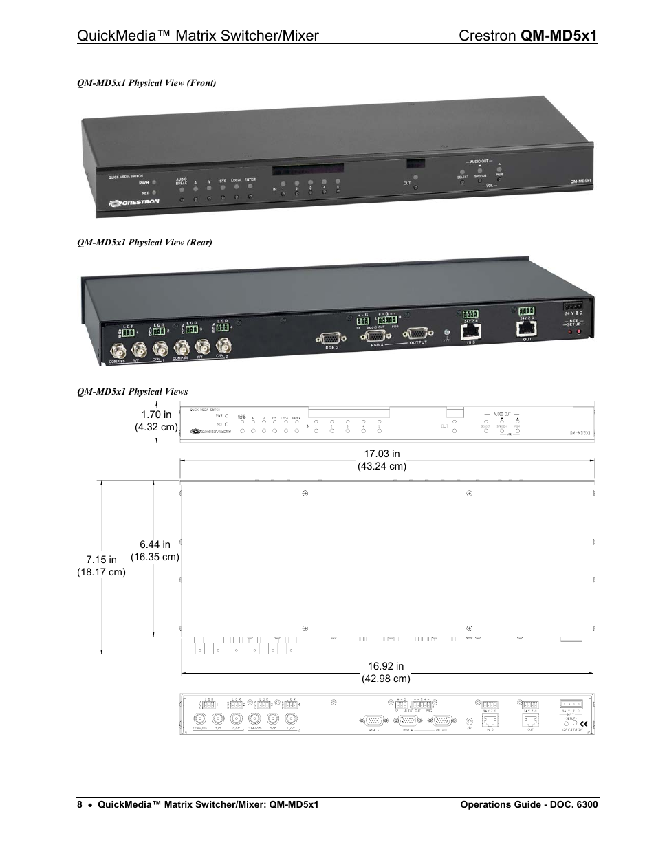 Crestron electronic QM-MD5x1 User Manual | Page 12 / 72