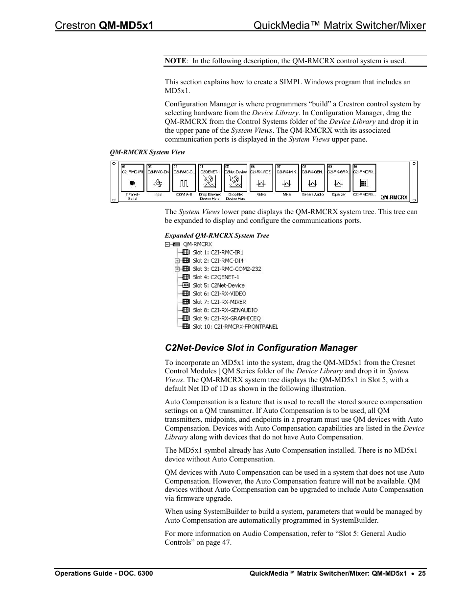 C2net-device slot in configuration manager | Crestron electronic QM-MD5x1 User Manual | Page 29 / 72