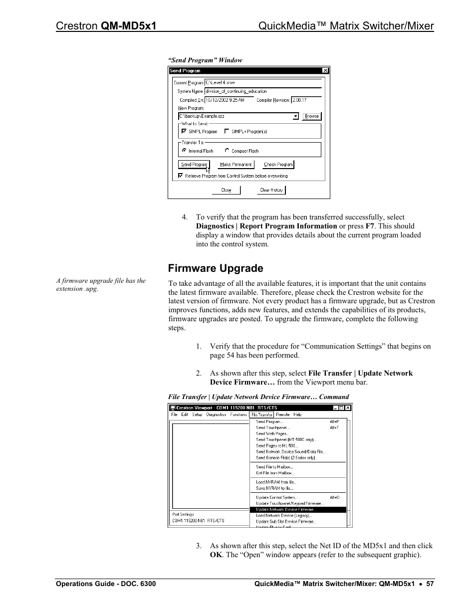 Firmware upgrade | Crestron electronic QM-MD5x1 User Manual | Page 61 / 72