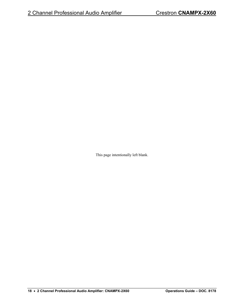 Crestron electronic CNAMPX-2X60 User Manual | Page 22 / 24