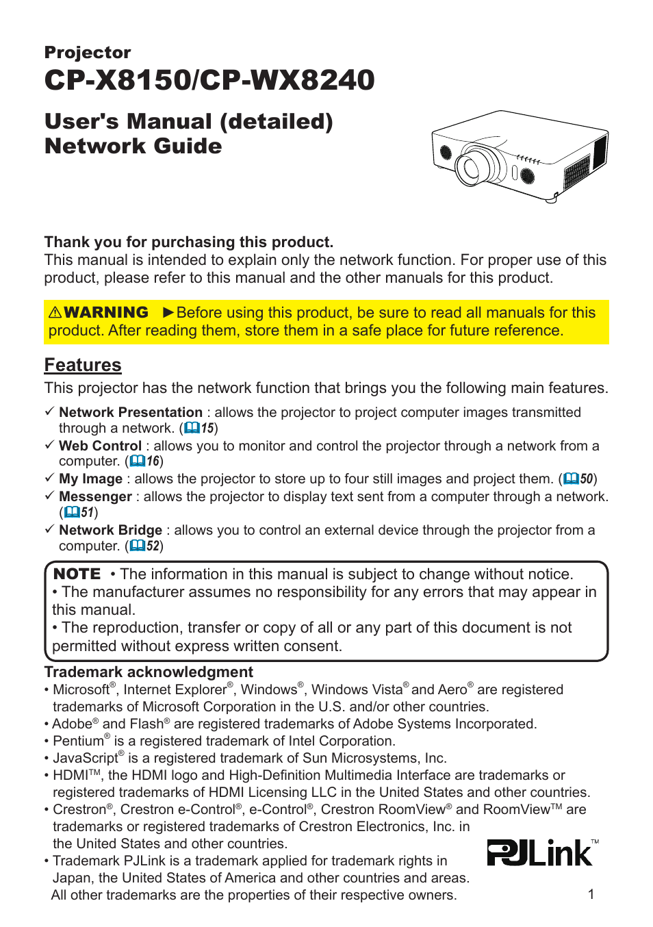 Crestron electronic CP-X8150 User Manual | 70 pages