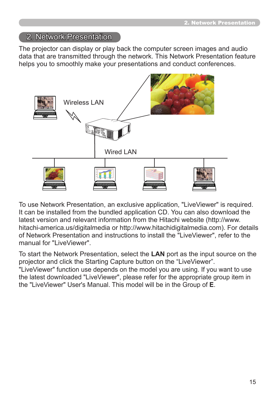 Network presentation | Crestron electronic CP-X8150 User Manual | Page 15 / 70