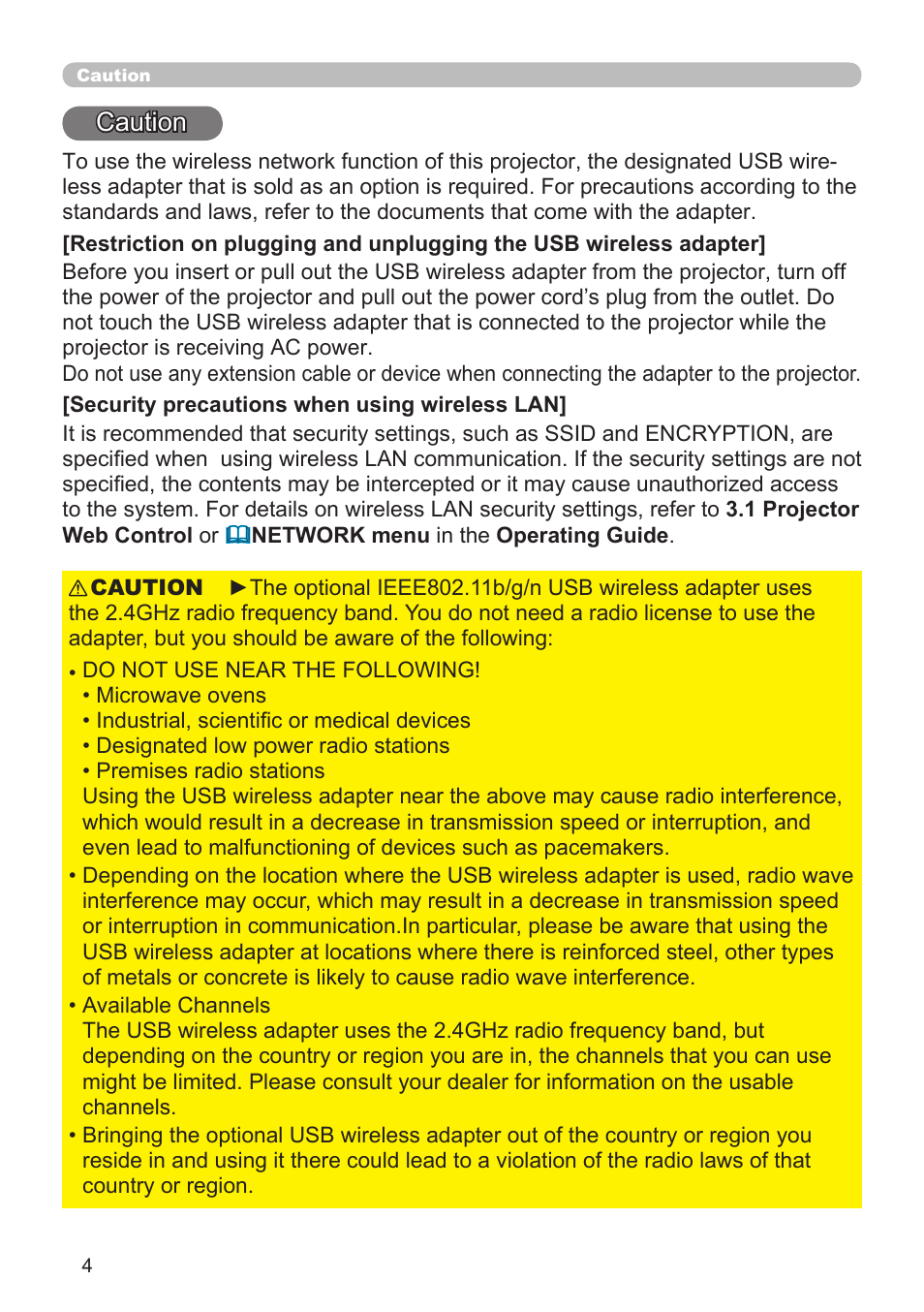 Caution | Crestron electronic CP-X8150 User Manual | Page 4 / 70