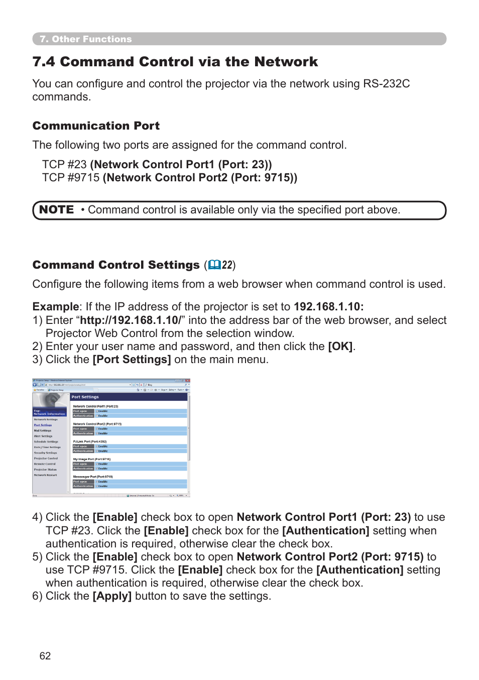 4 command control via the network | Crestron electronic CP-X8150 User Manual | Page 62 / 70