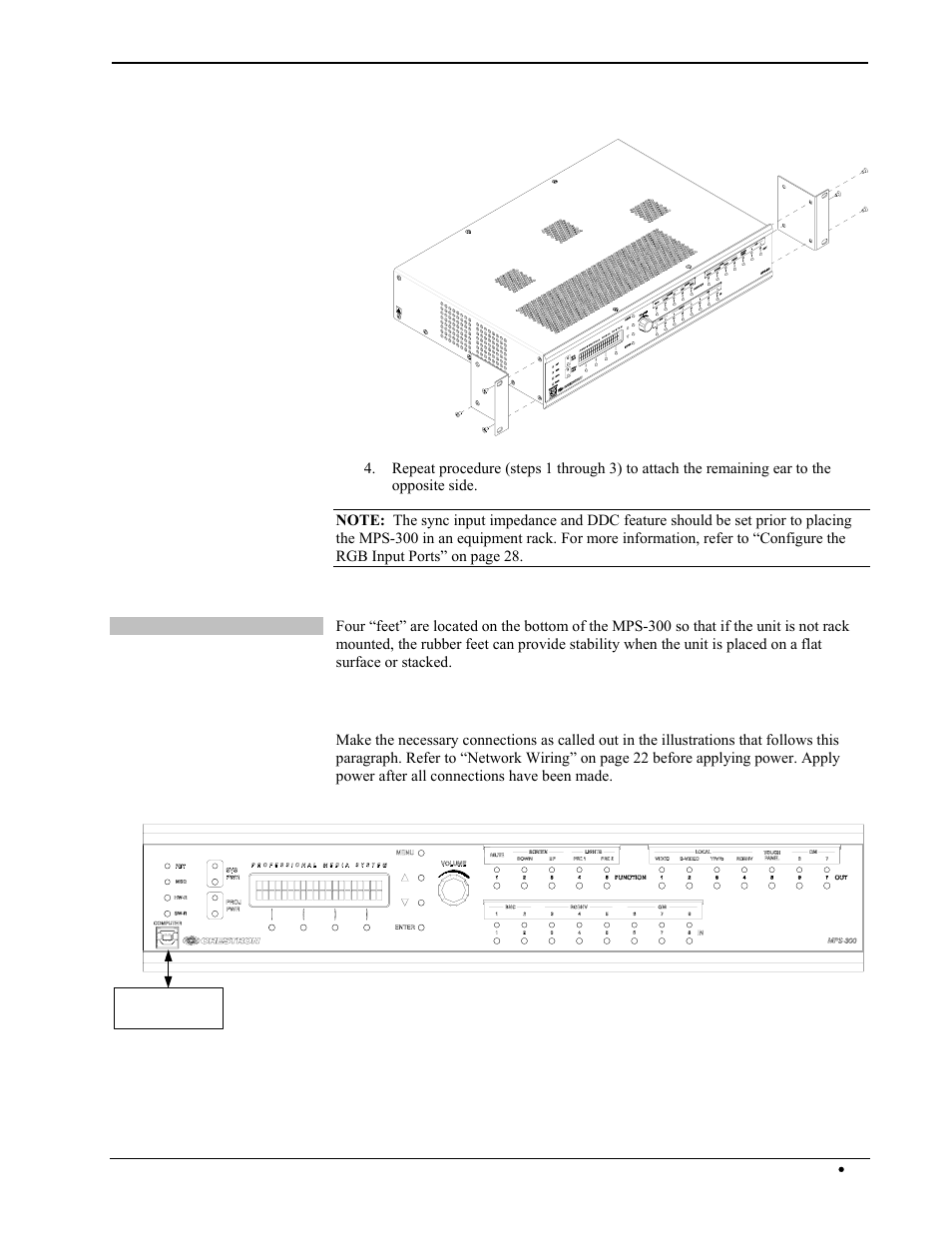 Hardware hookup, Okup, Hardware ho | Crestron electronic Multimedia Presentation System 300 MPS-300 User Manual | Page 29 / 96