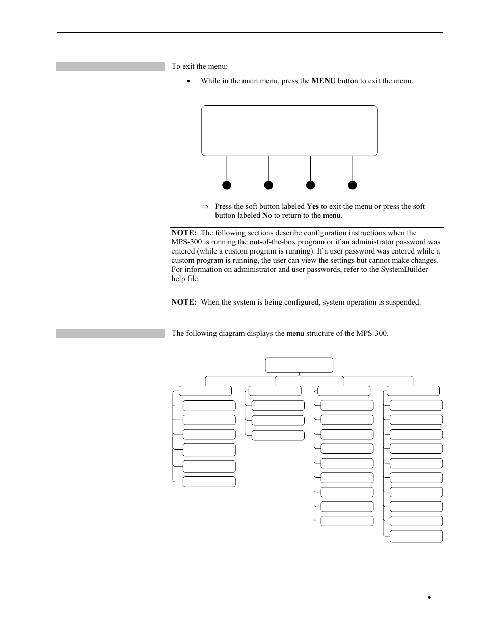 Exit setup menu? yes no, Main menu | Crestron electronic Multimedia Presentation System 300 MPS-300 User Manual | Page 41 / 96