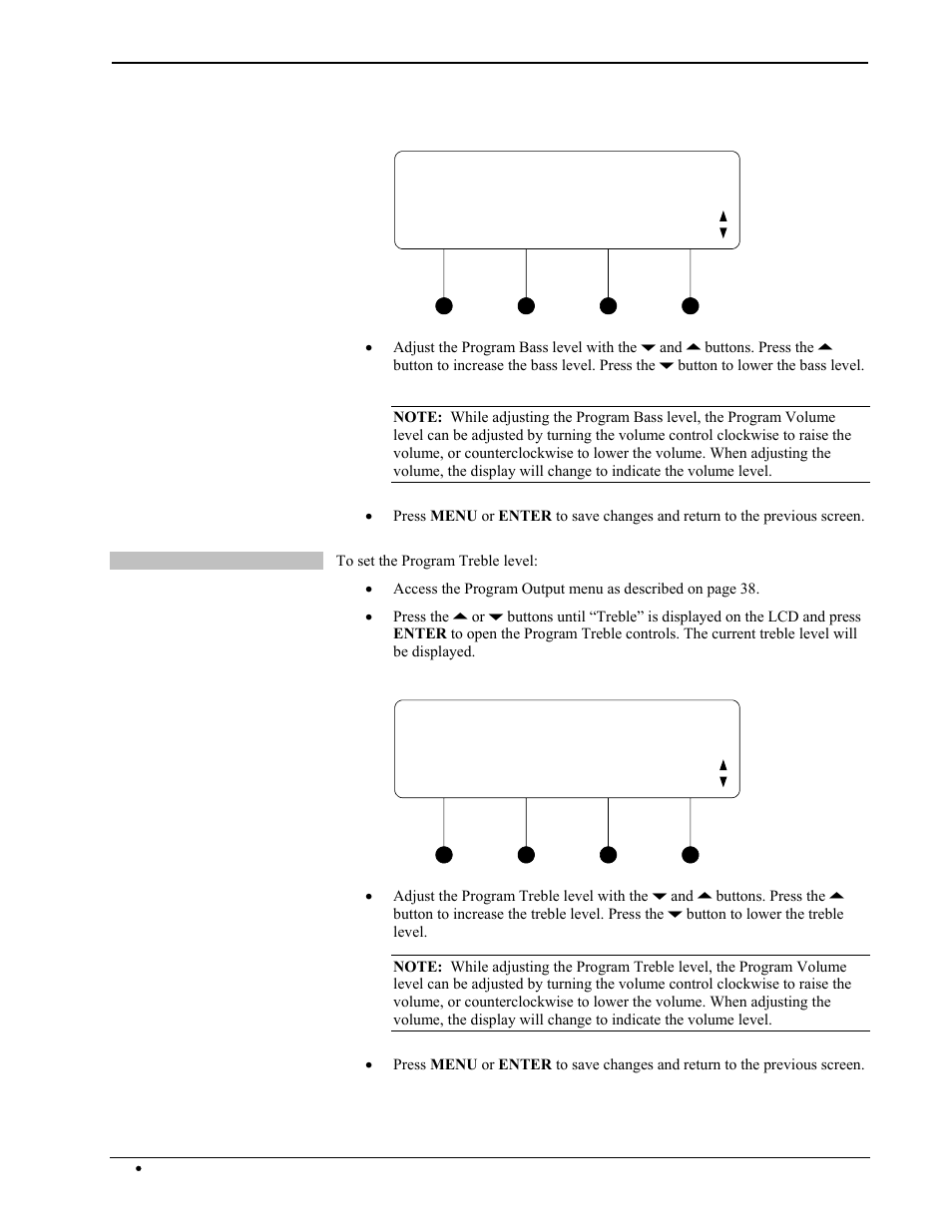 Program bass 0db, Program treble 0db | Crestron electronic Multimedia Presentation System 300 MPS-300 User Manual | Page 44 / 96