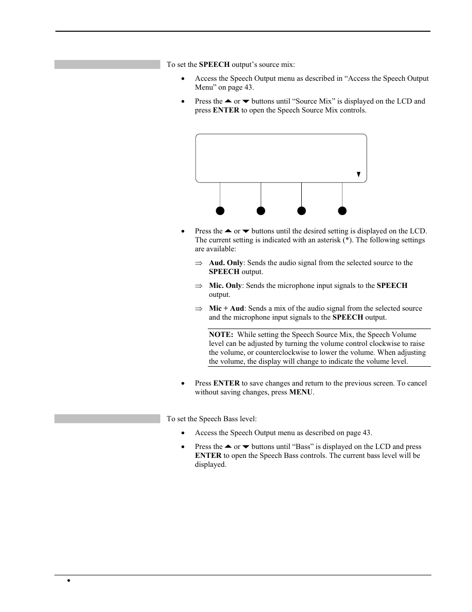 Speech source mix aud. only | Crestron electronic Multimedia Presentation System 300 MPS-300 User Manual | Page 48 / 96