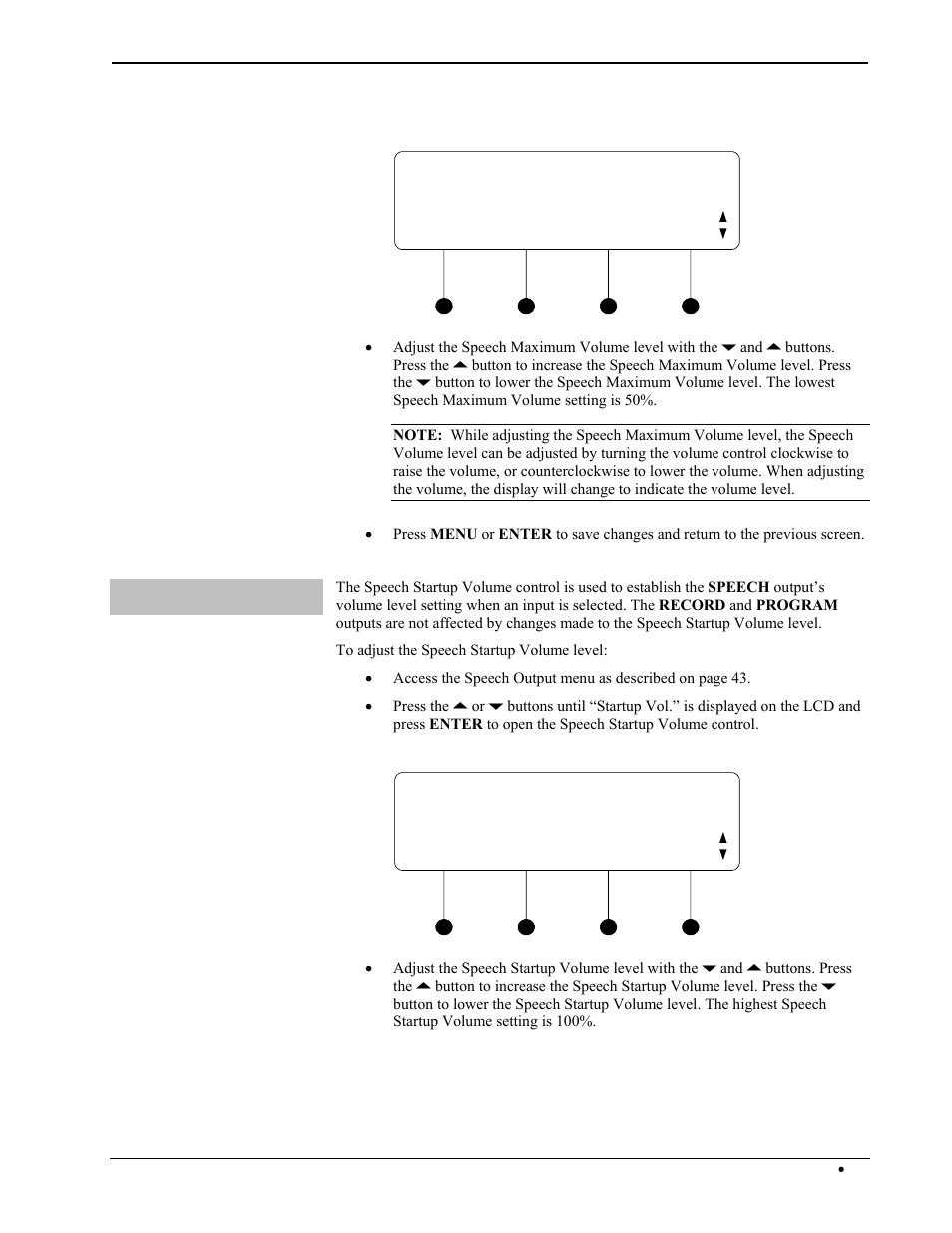 49 s, Spch. max volume 75, Spch. startup vol. 30 | Crestron electronic Multimedia Presentation System 300 MPS-300 User Manual | Page 53 / 96