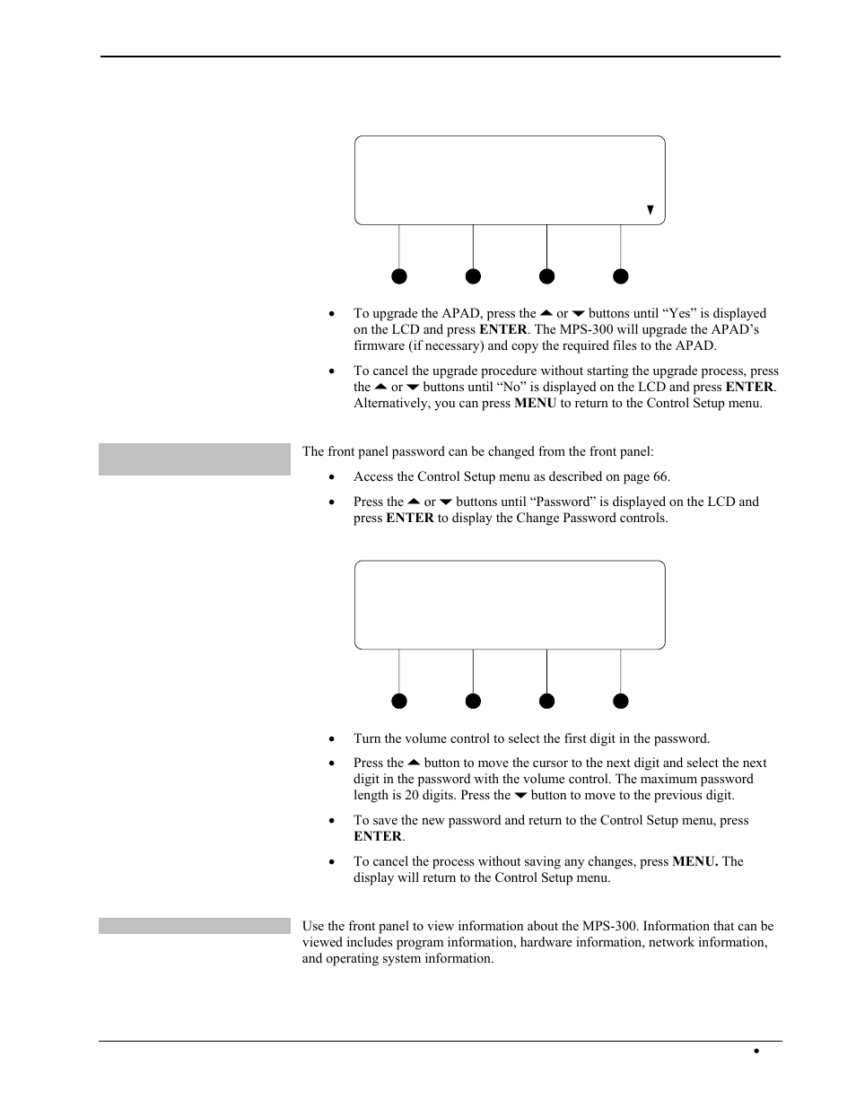 Upgrade apad yes, Change passwd | Crestron electronic Multimedia Presentation System 300 MPS-300 User Manual | Page 73 / 96