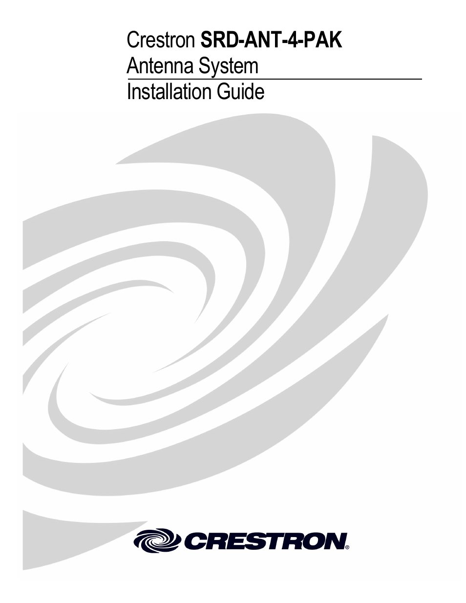 Crestron electronic Antenna System SRD-ANT-4-PAK User Manual | 20 pages