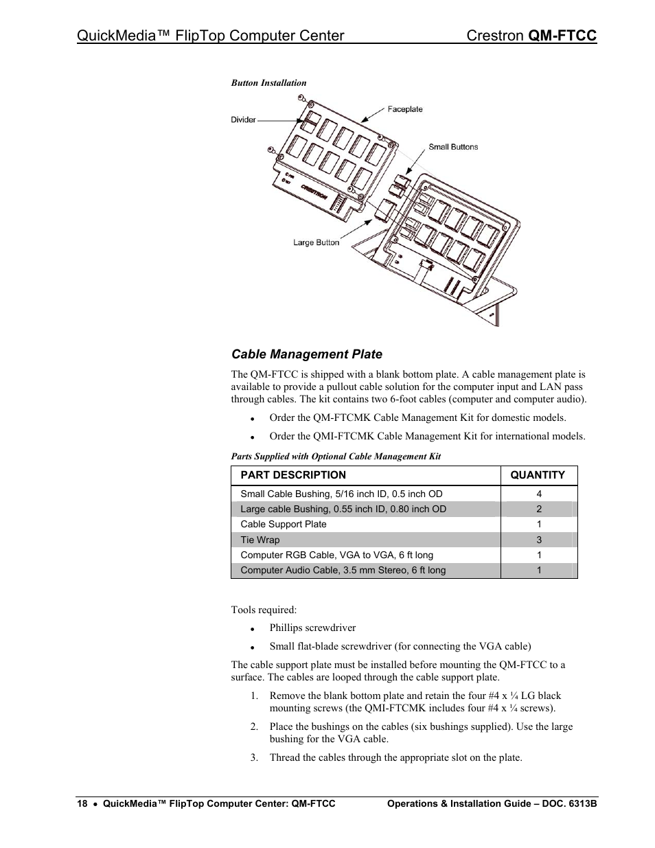 Crestron electronic QM-FTCC User Manual | Page 22 / 48