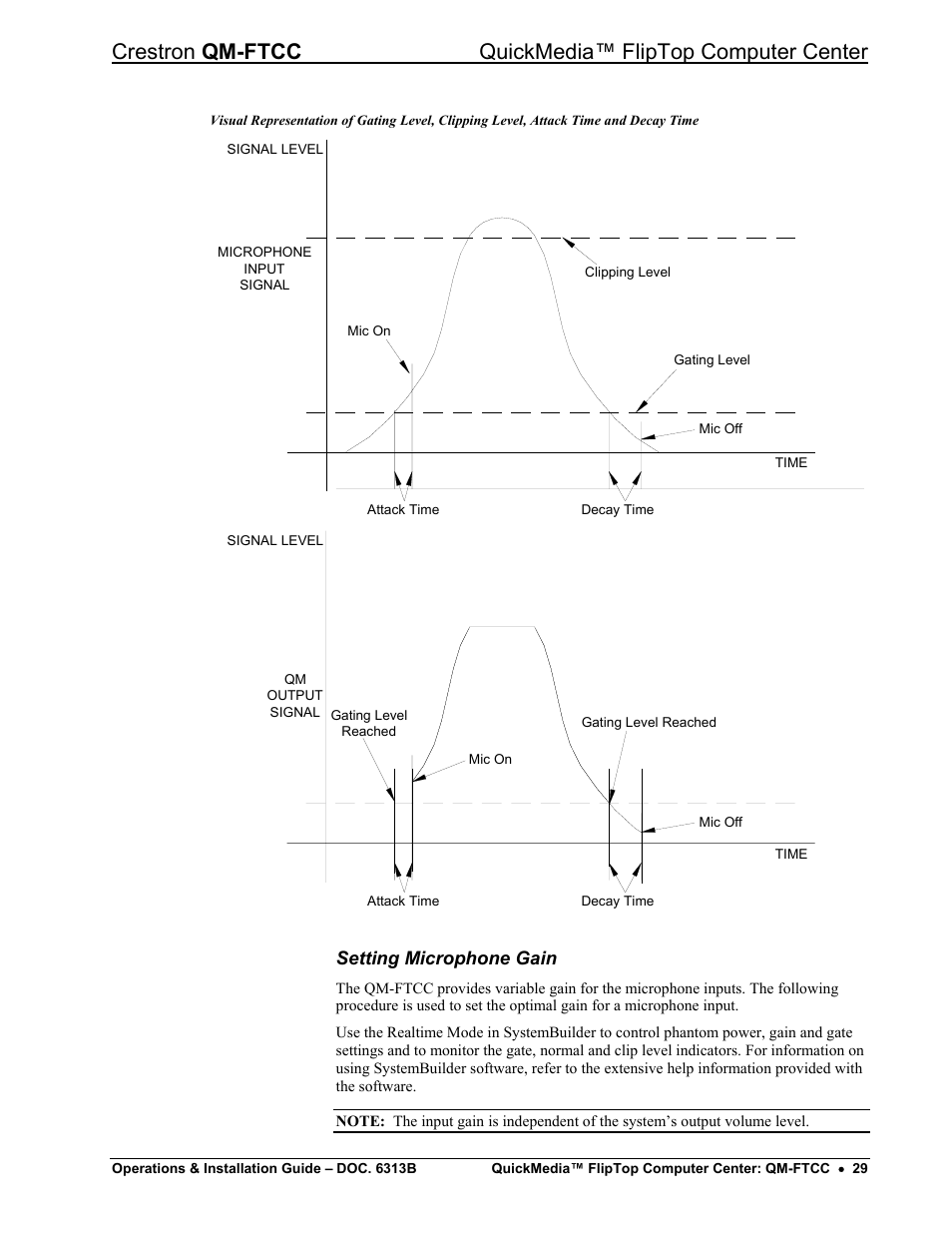 Setting microphone gain | Crestron electronic QM-FTCC User Manual | Page 33 / 48