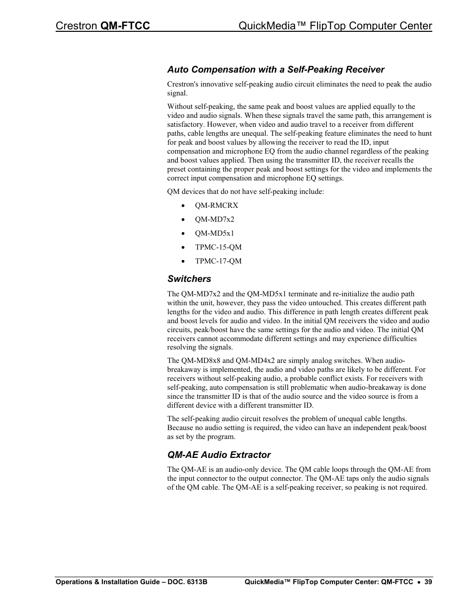 Crestron electronic QM-FTCC User Manual | Page 43 / 48