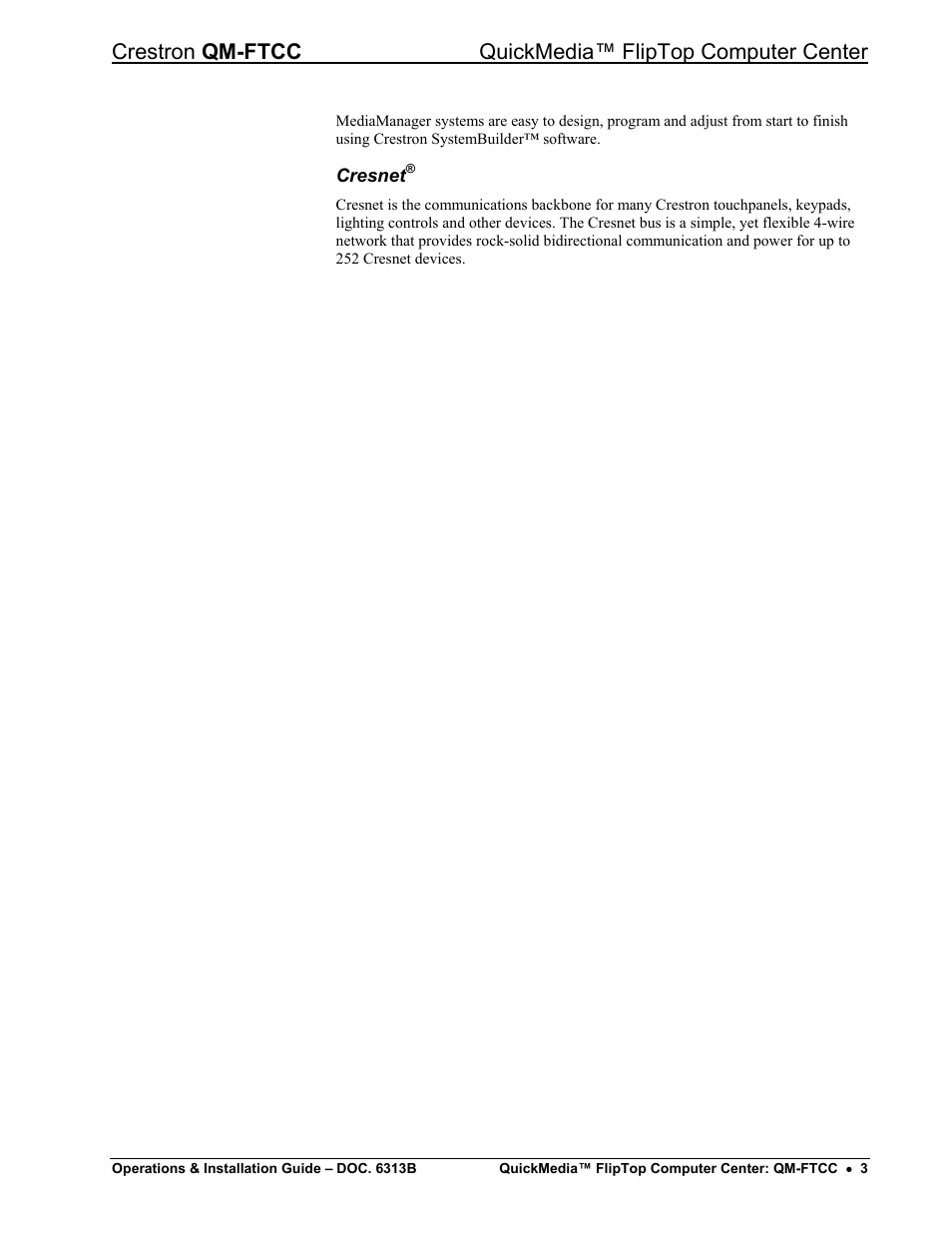 Crestron electronic QM-FTCC User Manual | Page 7 / 48