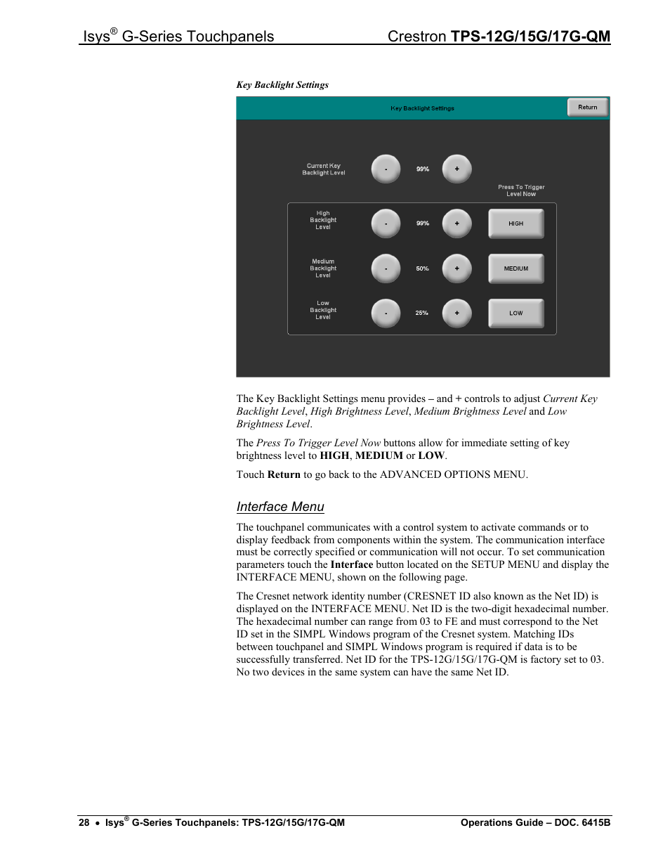 Isys | Crestron electronic Isys G-Series TPS-15G-QM User Manual | Page 32 / 70