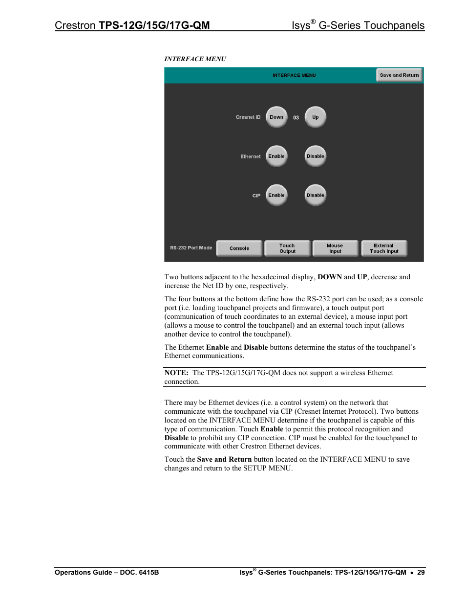 G-series touchpanels | Crestron electronic Isys G-Series TPS-15G-QM User Manual | Page 33 / 70