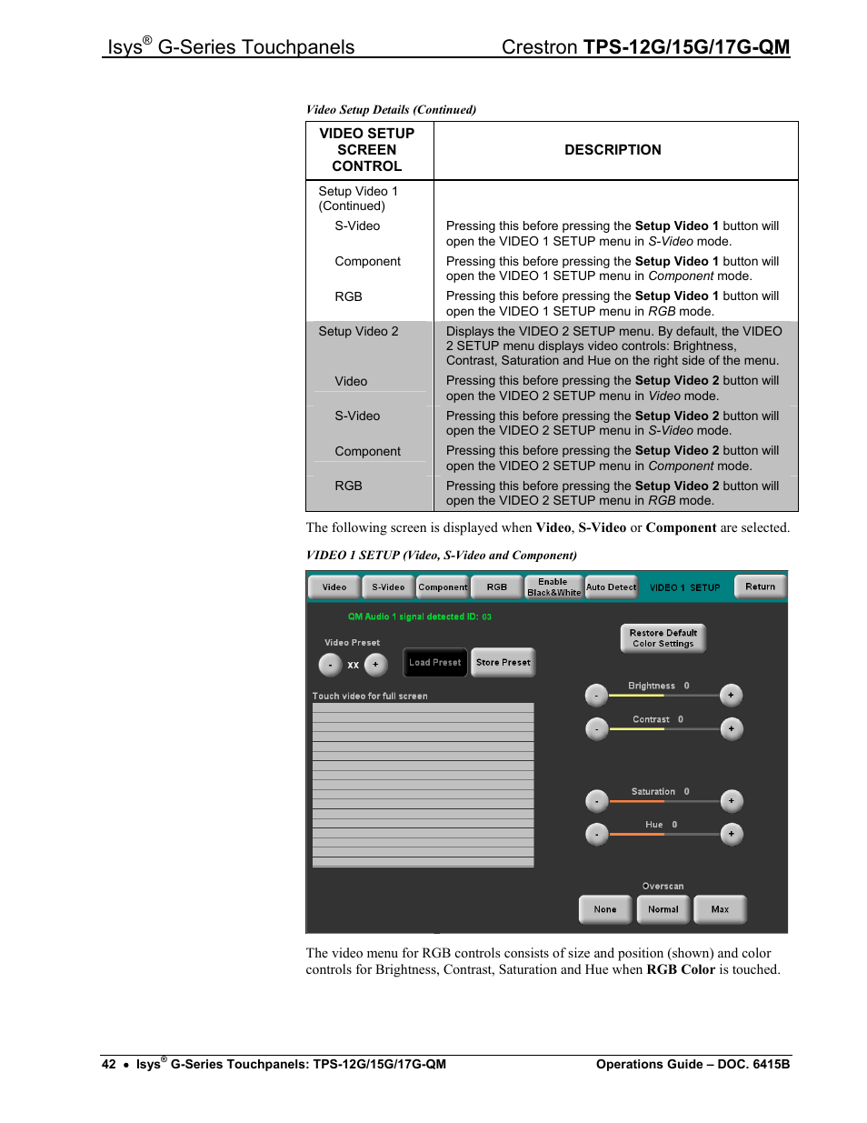 Isys | Crestron electronic Isys G-Series TPS-15G-QM User Manual | Page 46 / 70