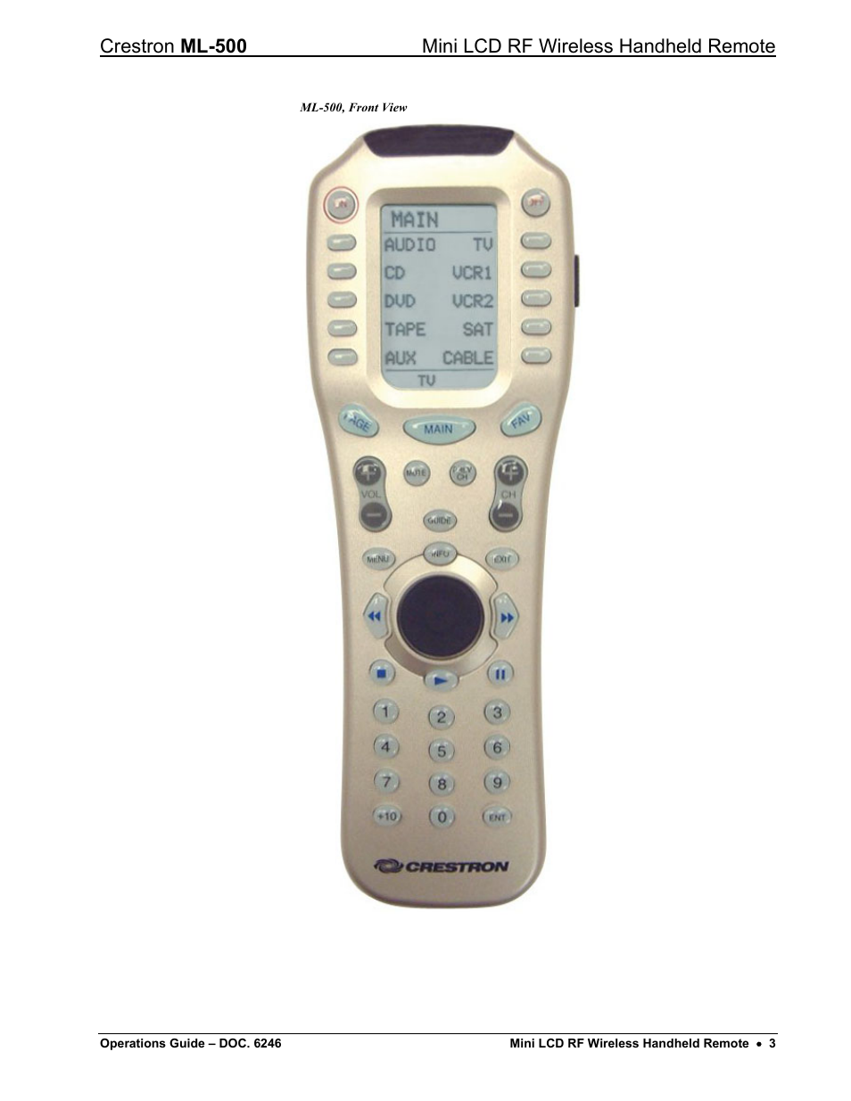 Crestron electronic ML-500 User Manual | Page 7 / 16