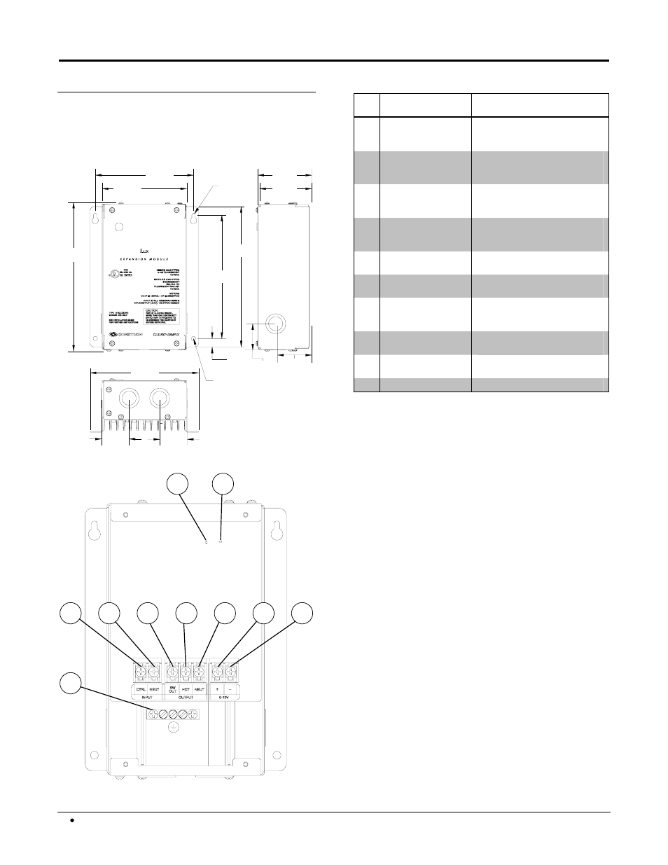 Physical description, Ilux™ expansion module crestron cls-exp-dimflv | Crestron electronic CLS-EXP-DIMFLV User Manual | Page 4 / 8