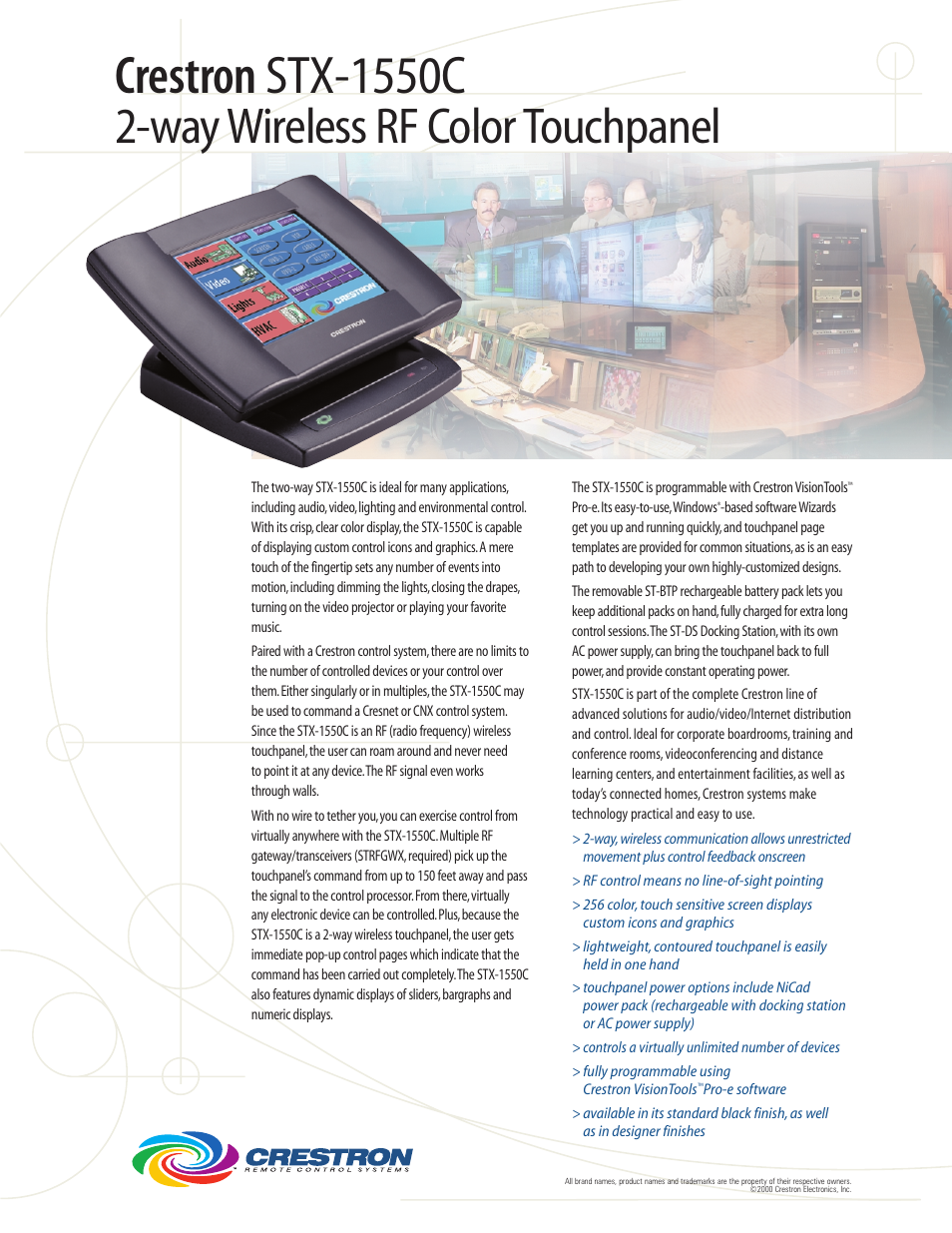 Crestron electronic STX-1550C User Manual | 2 pages