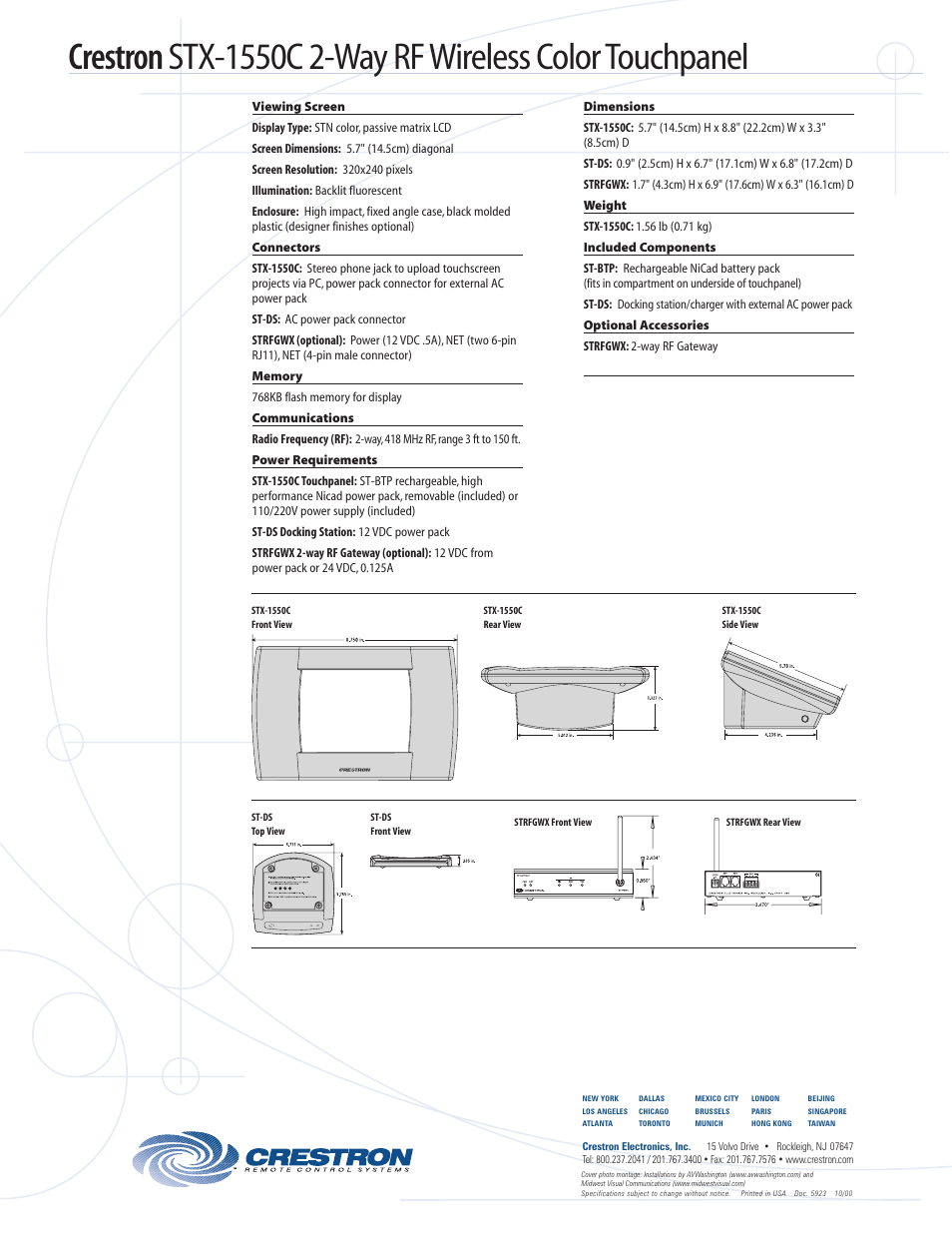 Crestron electronic STX-1550C User Manual | Page 2 / 2