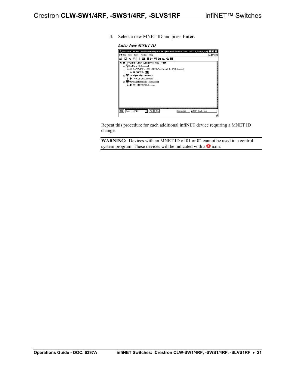 Crestron electronic CLW-SW1/4RF User Manual | Page 25 / 36