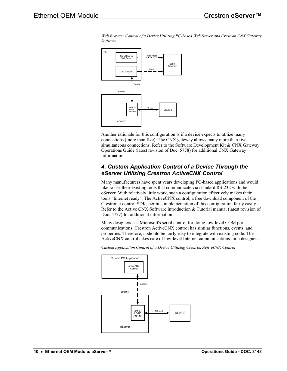 Ethernet oem module crestron eserver | Crestron electronic Ethernet User Manual | Page 14 / 44