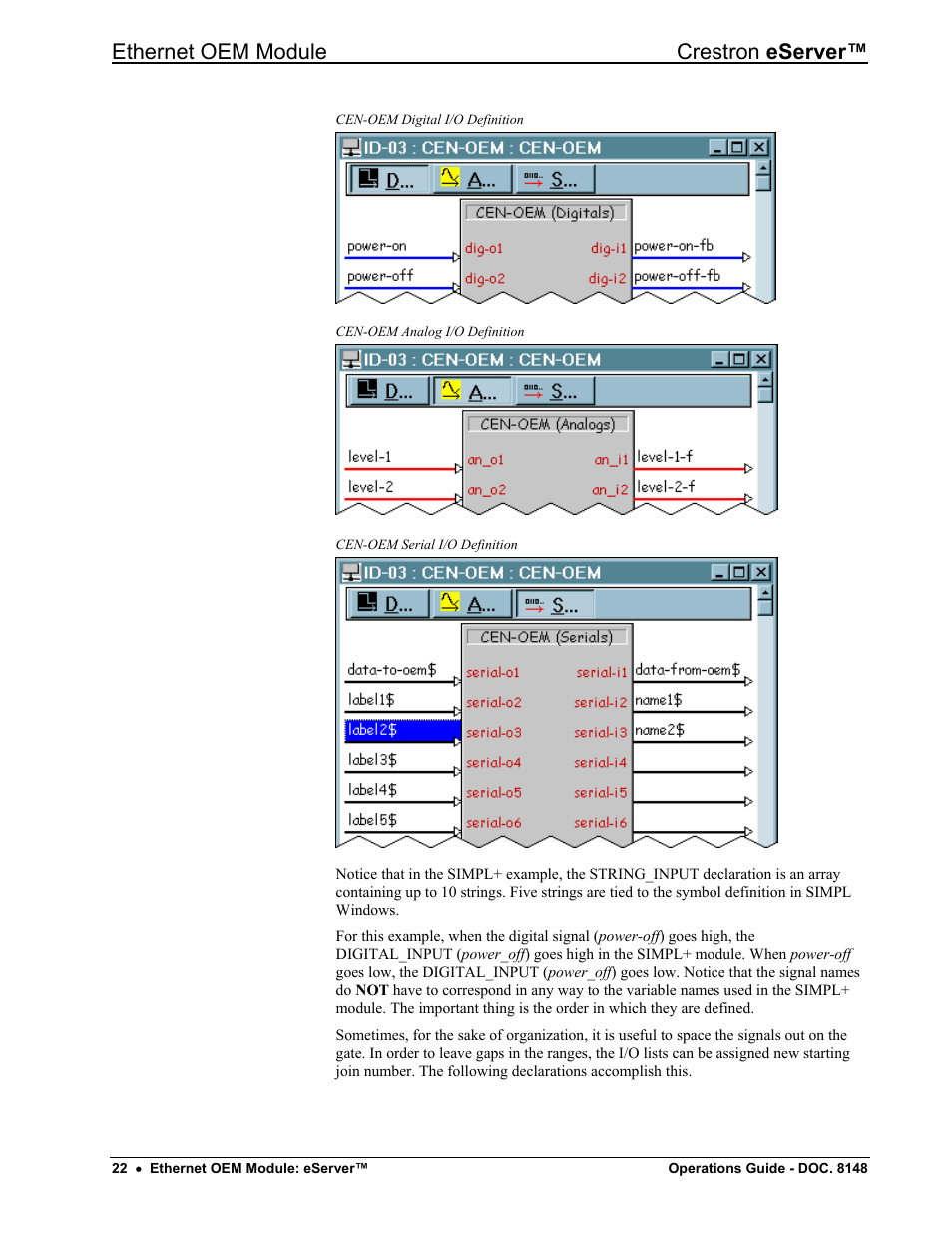 Ethernet oem module crestron eserver | Crestron electronic Ethernet User Manual | Page 26 / 44