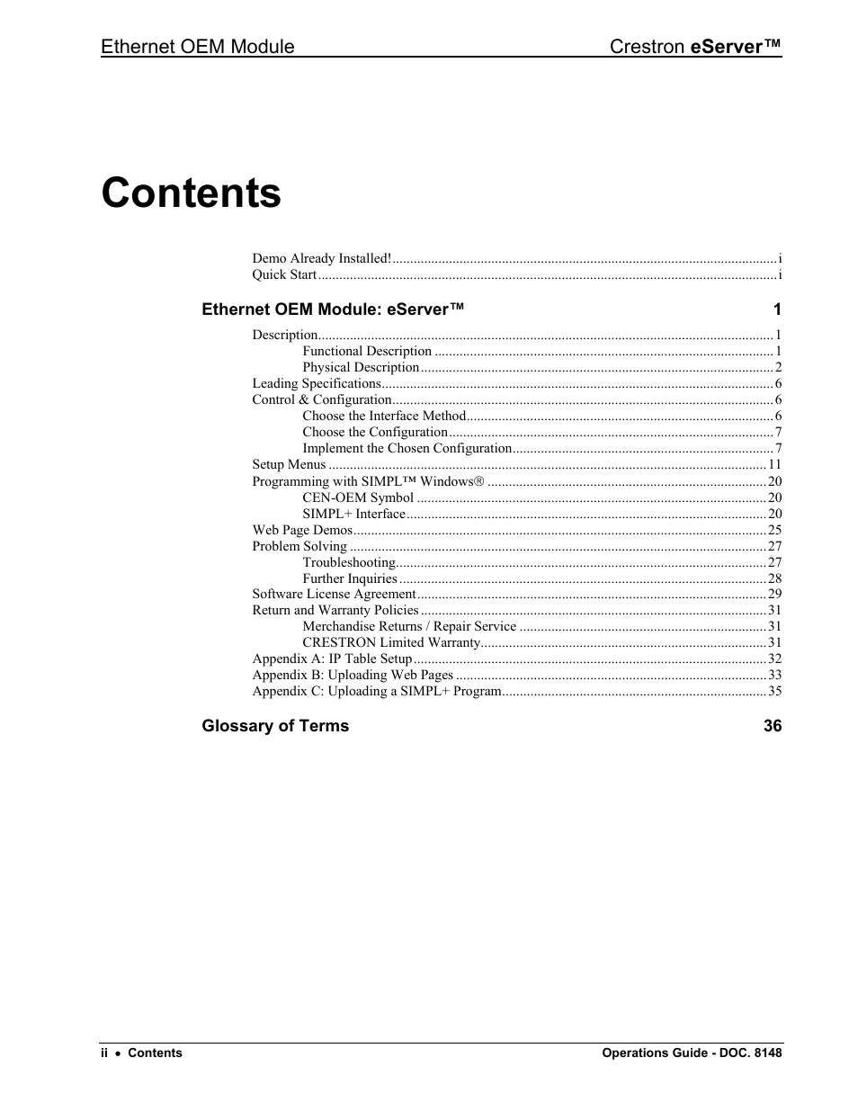 Crestron electronic Ethernet User Manual | Page 4 / 44
