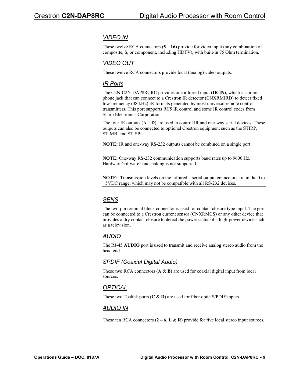Crestron electronic C2N-DAP8RC User Manual | Page 13 / 80