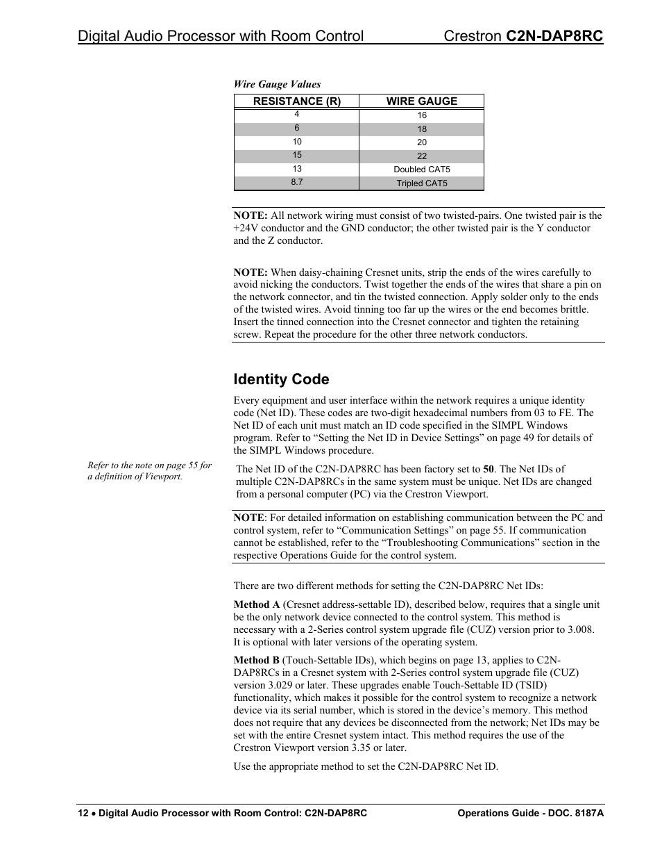 Identity code | Crestron electronic C2N-DAP8RC User Manual | Page 16 / 80
