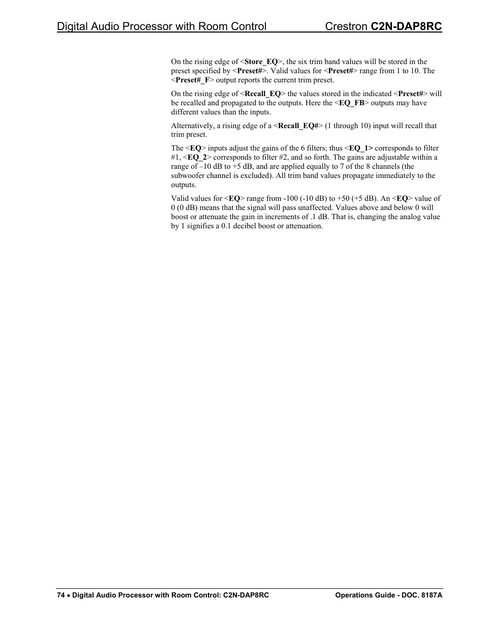 Crestron electronic C2N-DAP8RC User Manual | Page 78 / 80