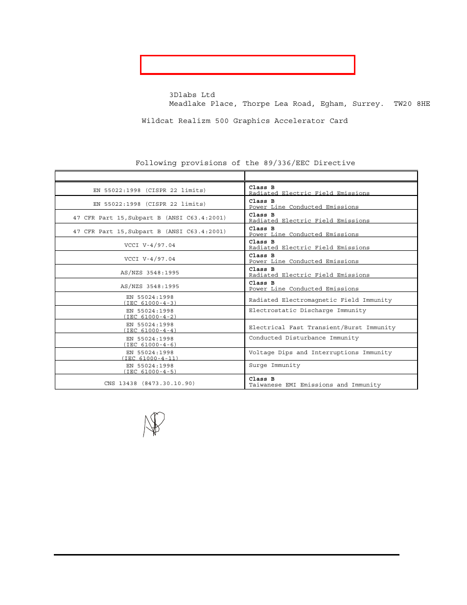 Declaration of conformity | 3DLABS WILDCAT REALIZM 100 User Manual | Page 51 / 51