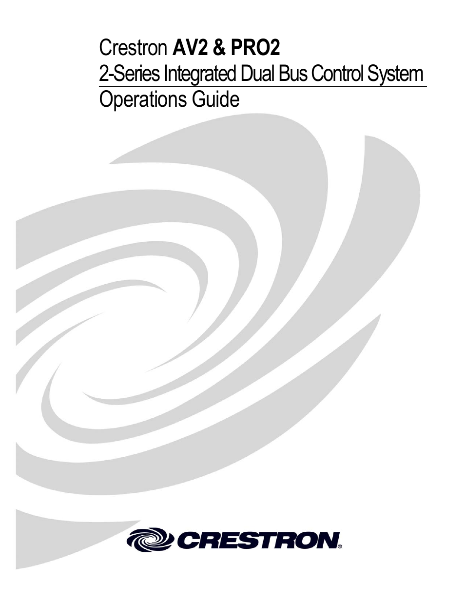 Crestron electronic AV2 User Manual | 36 pages