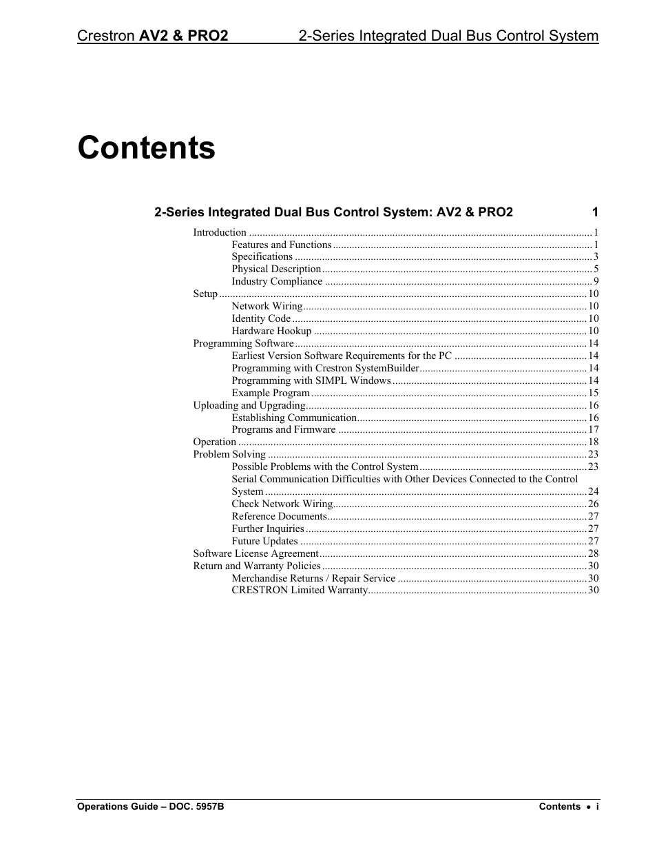 Crestron electronic AV2 User Manual | Page 3 / 36