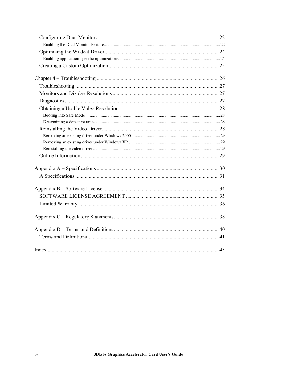 3DLABS Wildcat4 7110 User Manual | Page 4 / 50