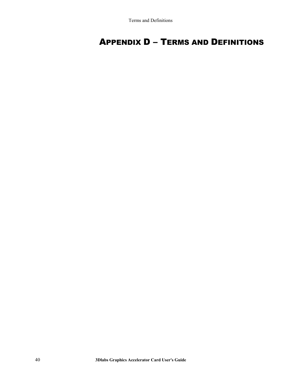Appendix d – terms and definitions, D – t | 3DLABS Wildcat4 7110 User Manual | Page 44 / 50