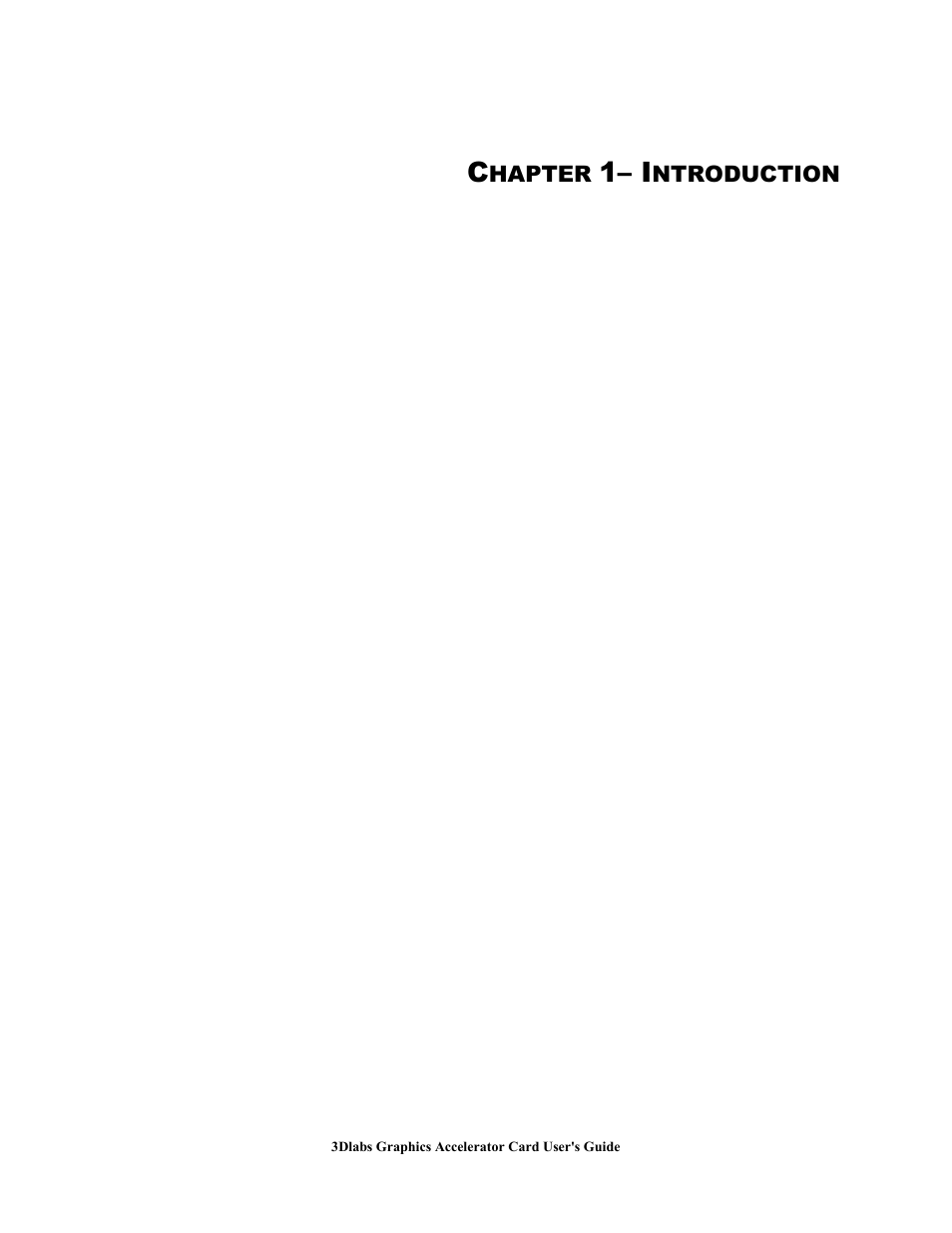 Chapter 1– introduction, 1– i | 3DLABS Wildcat4 7110 User Manual | Page 5 / 50